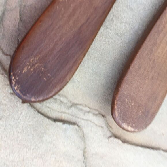 Vintage Hardwood Spoon Fork Salad Serving Decorative Utensil Set - Picture 13 of 13